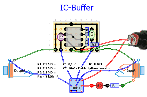 IC Buffer veroboard layout<